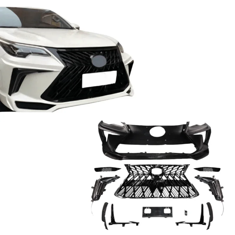 

Auto Body Kit For Fortuner 2016+ Modified to GX 570 Style Front Bumper Grille Sport Design PP Material Facekit
