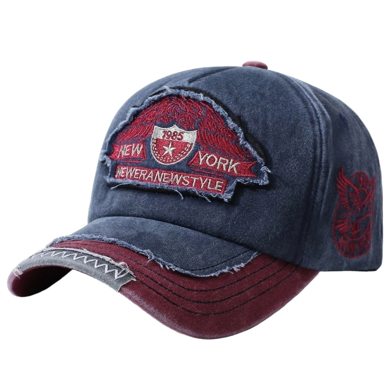 Stitched Embroidery Baseball Hat With Distressed Casual Character for Travel 964A