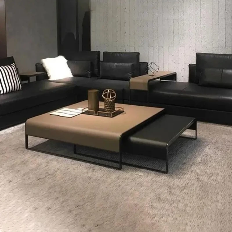 Square size combo, family size living room super fiber leather desktop