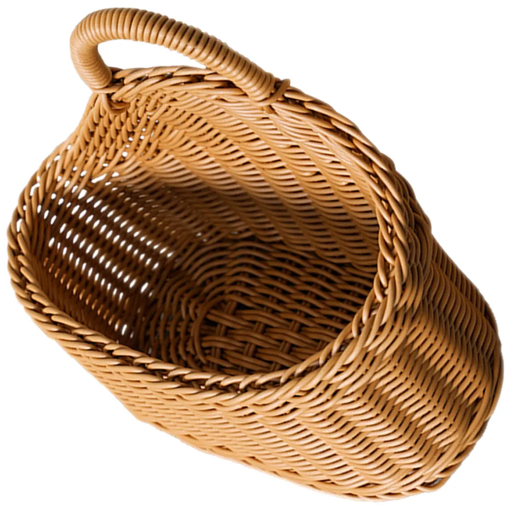 

Jute Wall Hanging Storage Basket Baskets Decor Light Brown Plastic Woven Decoration