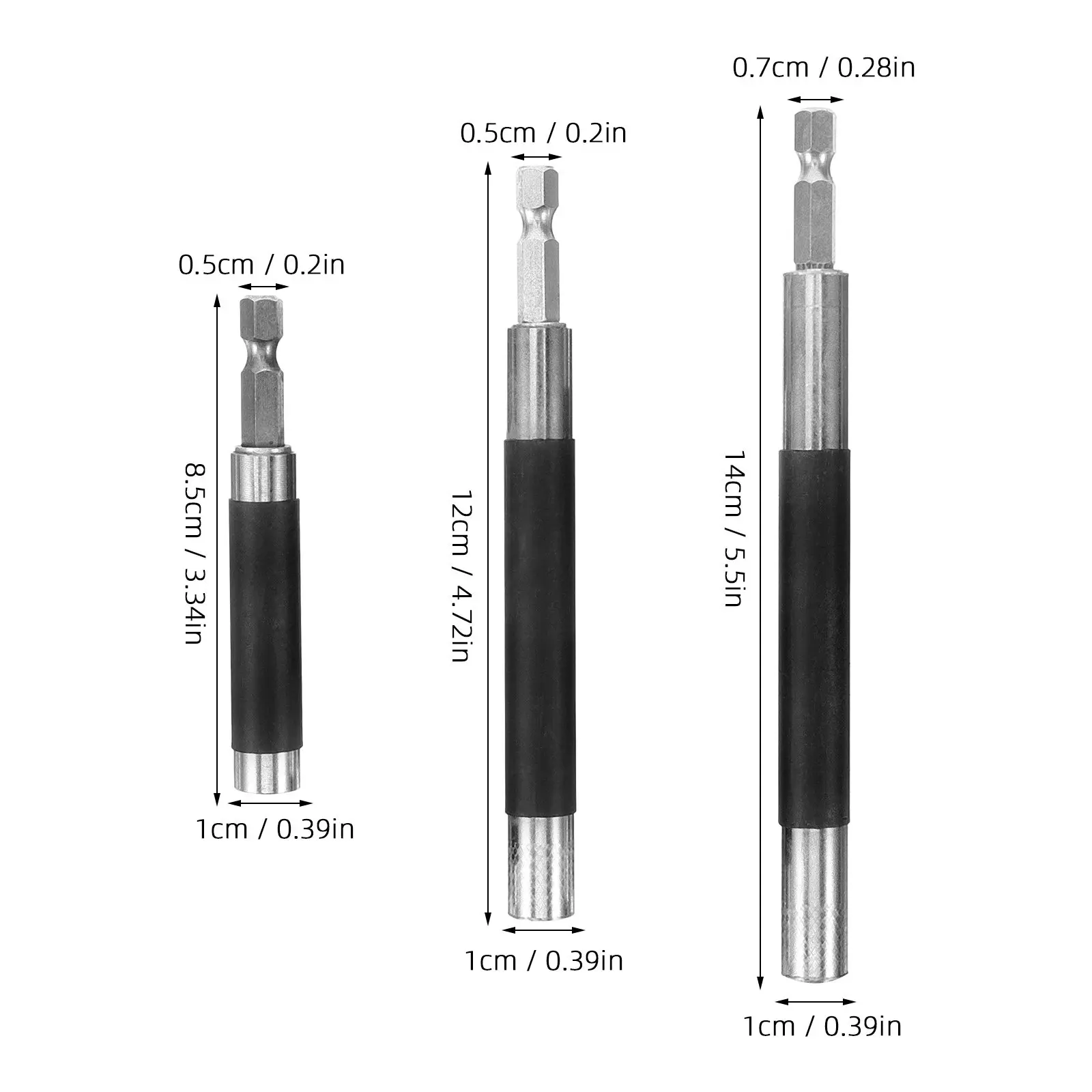 3pcs Screwdriver Screwdriver Extension With Magnet Extension Rod Magnetic Bit Holder Adjustable Drill Accessory Tool Hand Tools - view 4