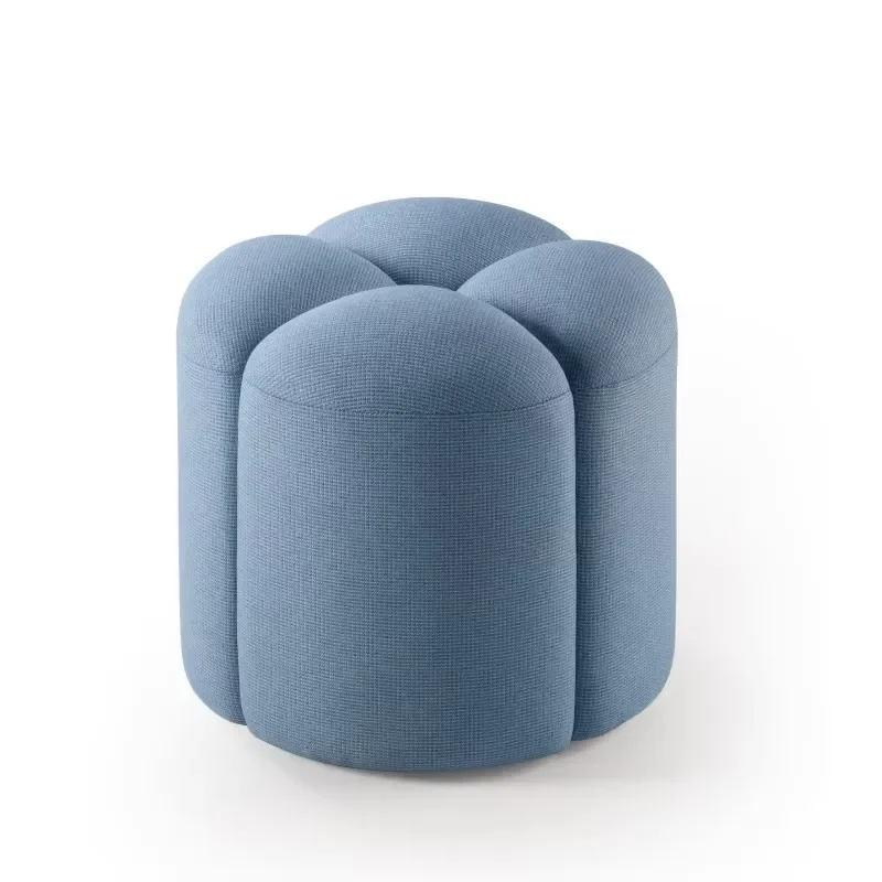 Modern Fabric Flower Stool Round Petal Chair Upholstered Small Seat for Home Office Hotel Lounge Decor Comfortable Footrest