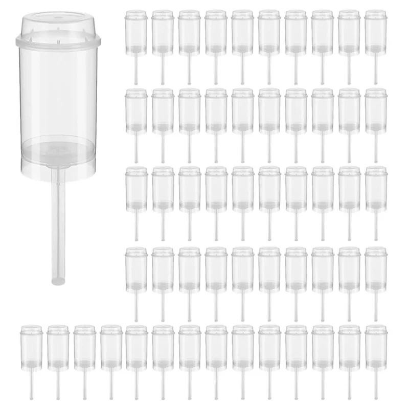 A04G-80Pcs Food Pusher Round Shaped Push-Pops Cake Cup With Lid Cake Push Pops Containers Cakepop Round Plastic Container