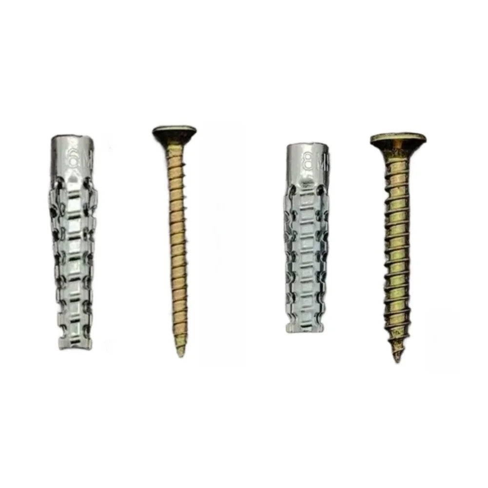Zinc Alloy Expansion Tube Screw Set 6mm 8mm Metal Anchor Bolt For Concrete Brick Wall Secure Fastening DIY Hand Tool Kit 100pcs