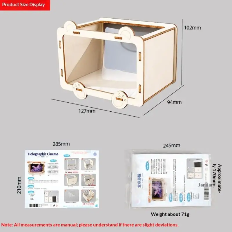 3D Hologram Projector For Smartphone, DIY Home Cinema, Student Science Experiment Desktop Decor