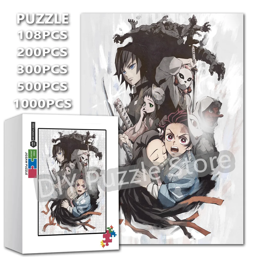 

Anime Demon Slayer Art Print Puzzle Kamado Tanjirou 108/200/300/500/1000/1500 Pieces Jigsaw Puzzle Stress Relief Toys Gifts