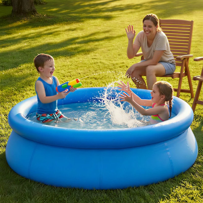 Pursuefree Outdoor Inflatable Pool Butterfly Shape Family Size Portable Water Tank for Home Yard Fun Outdoor Water Play Pool