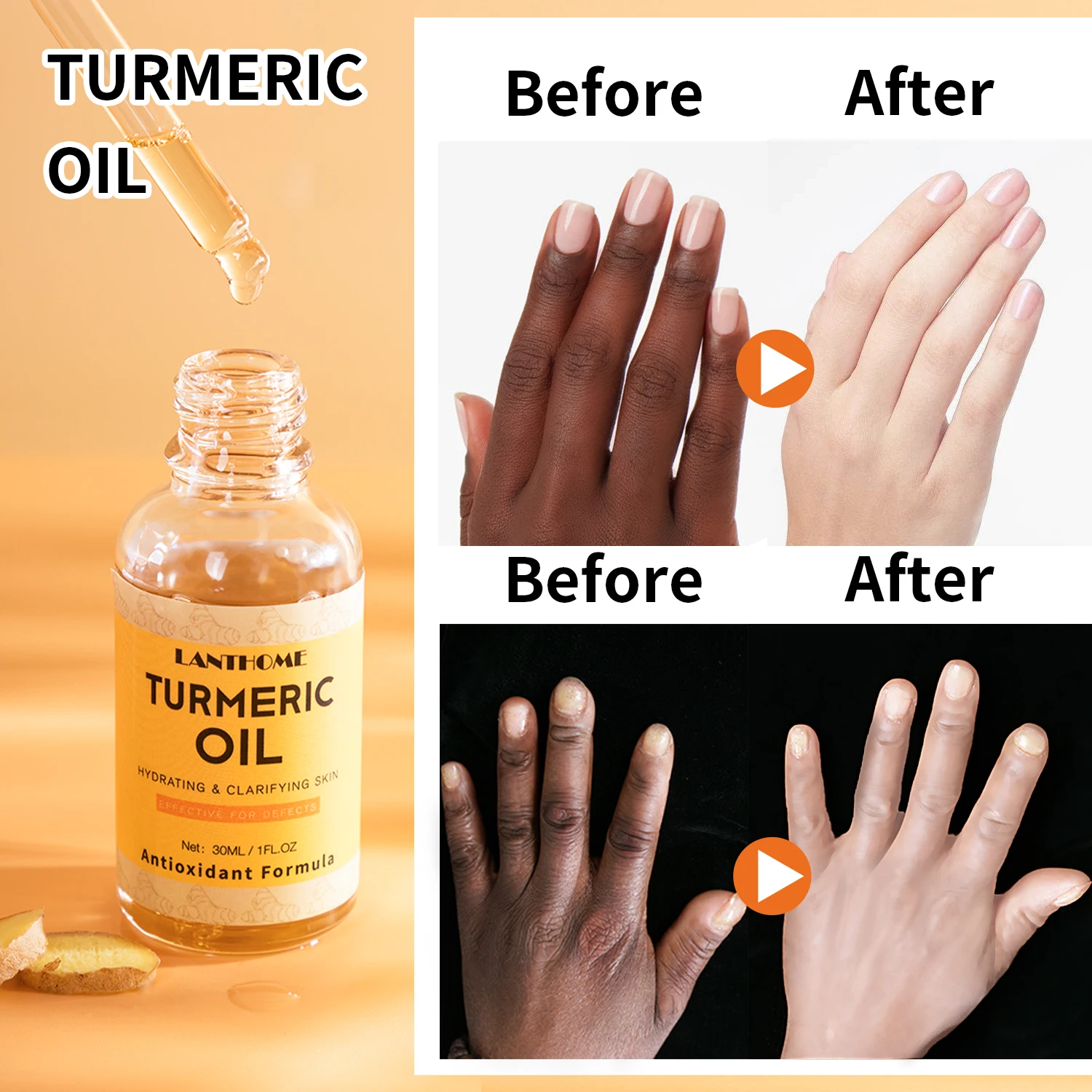 1/2/3pcs Ginger oil essential oil, ginger deeply moisturizes, whitens, removes blemishes, nourishes and smooths the skin, facial
