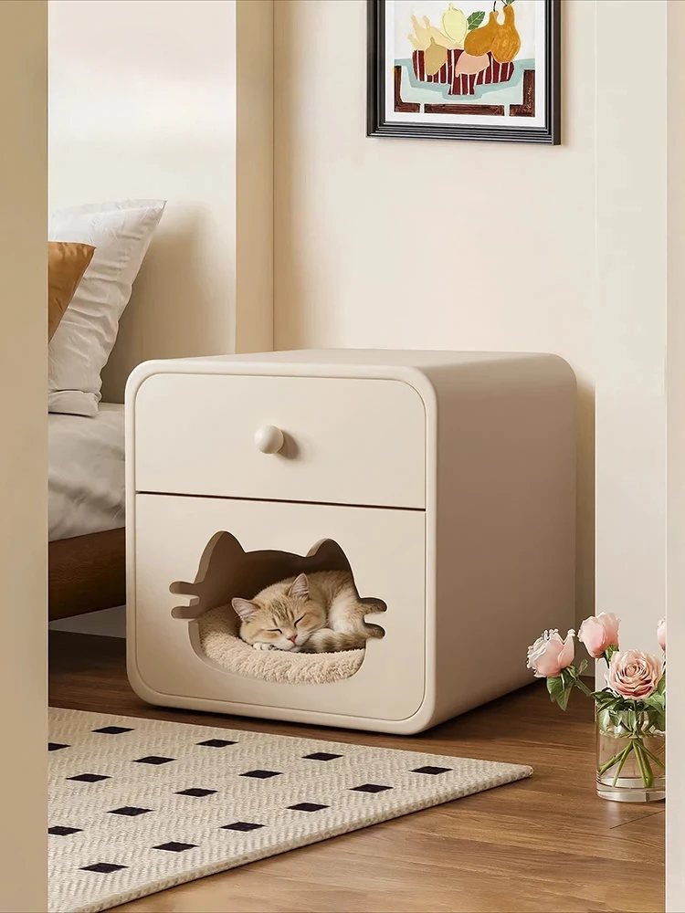 Home Decor Cat Bed Nightstand Floor Decor Multifunctional Cat House Small Bedside Cabinet Creative Sofa Side Table Storage Rack