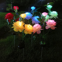 LED Solar Simulation Peony Flower Solar LED Light Garden Yard Lawn Night Lamp Landscape Garden Home Christmas Decoration