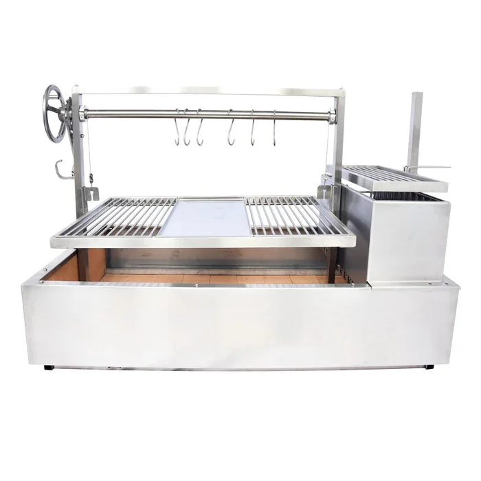 Stainless steel grill with charcoal grill, outdoor grill