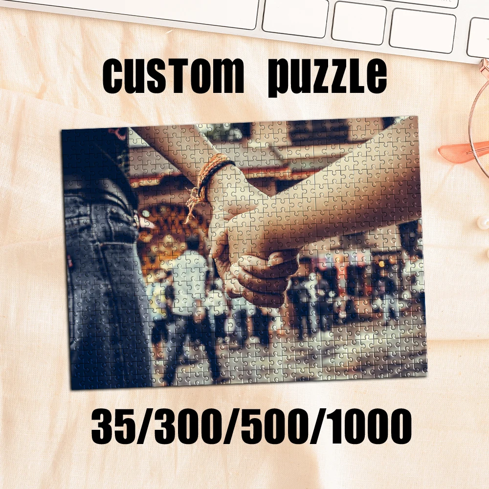 35/300/500/1000 Stück personalisiertes, individuelles Foto-Paar-Puzzle mit Ihren eigenen Bildern als Geschenk für Feiertage, Geburtstage, Hochzeiten, Jahrestage