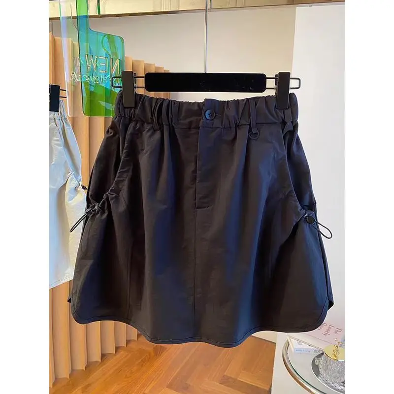 High Waist Loose Women's plus Size A-Line Skirt Korean Style Summer Short Skirt for Heavy Girls up to 300 Pounds