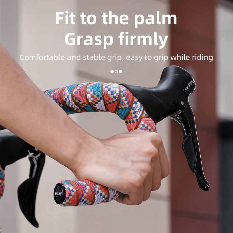 

ESLNF High Elasticity Bicycle Handle Bar Tape Bike Handlebar Tape Cotton Anti-Slip Shock Absorber Cycling Handle Bar Tape