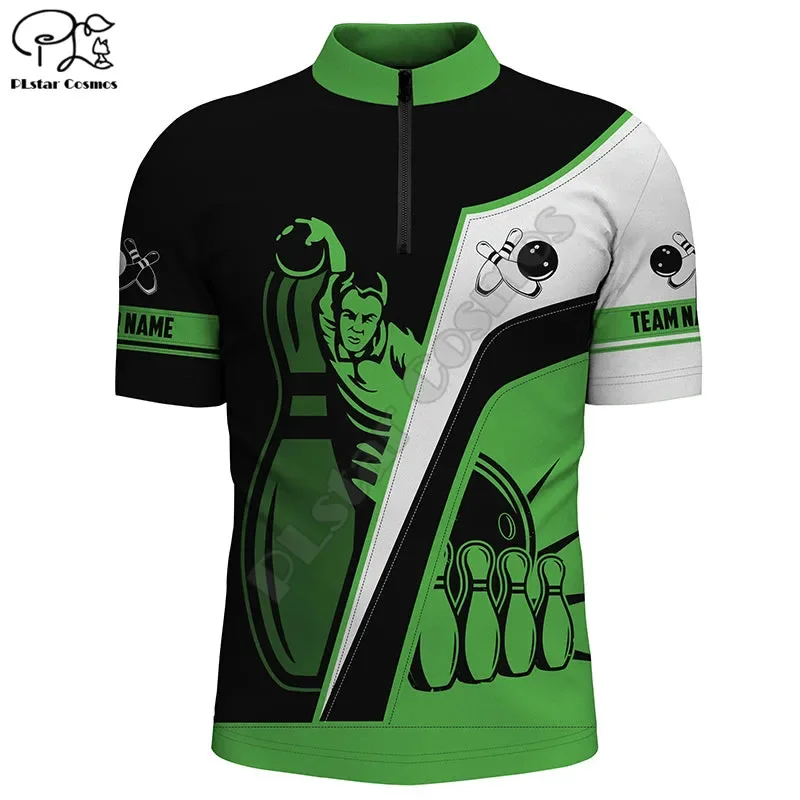 Men's bowling Quarter Zip shirts Personalized men's bowling jerseys bowling team jerseys 3D Printed Polo Shirts Tees Tops