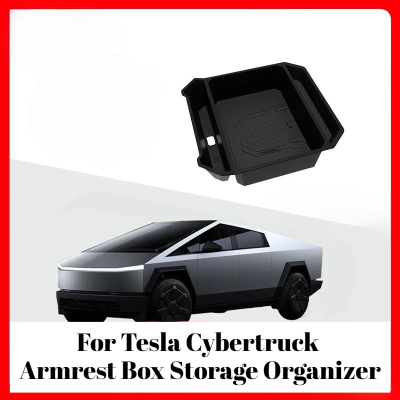 

For Tesla Cybertruck Custom Armrest Box Storage Organizer Waterproof Compression-Resistant Silicone Car Interior Accessory Parts