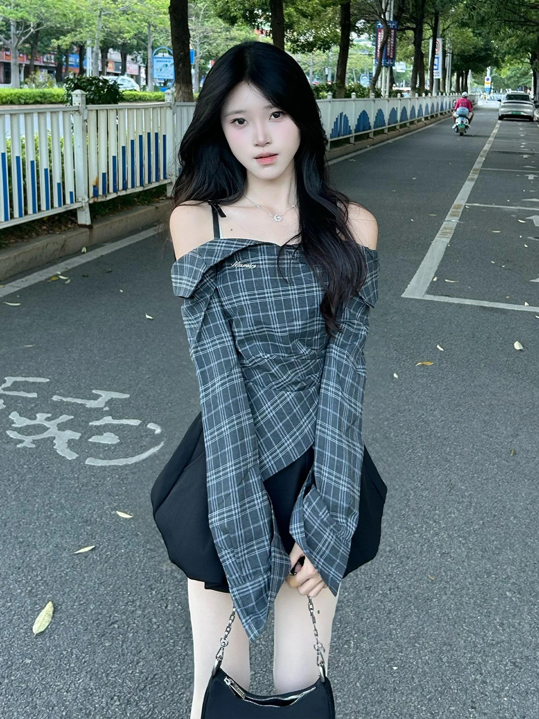 

Spring Faion Plaid ter Top And Skirt Set Women's Sweet Unique Beautiful plus Size Clothing Polyester Anti-Wrinkle