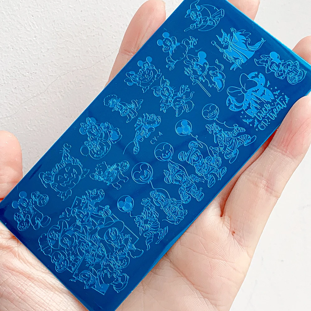 12x14,5 cm Cartoon Mickey Design Nail art Stempelplatten Edelstahl Mickey Nail art Vorlage DIY Mickey Maniküre Werkzeug &*&