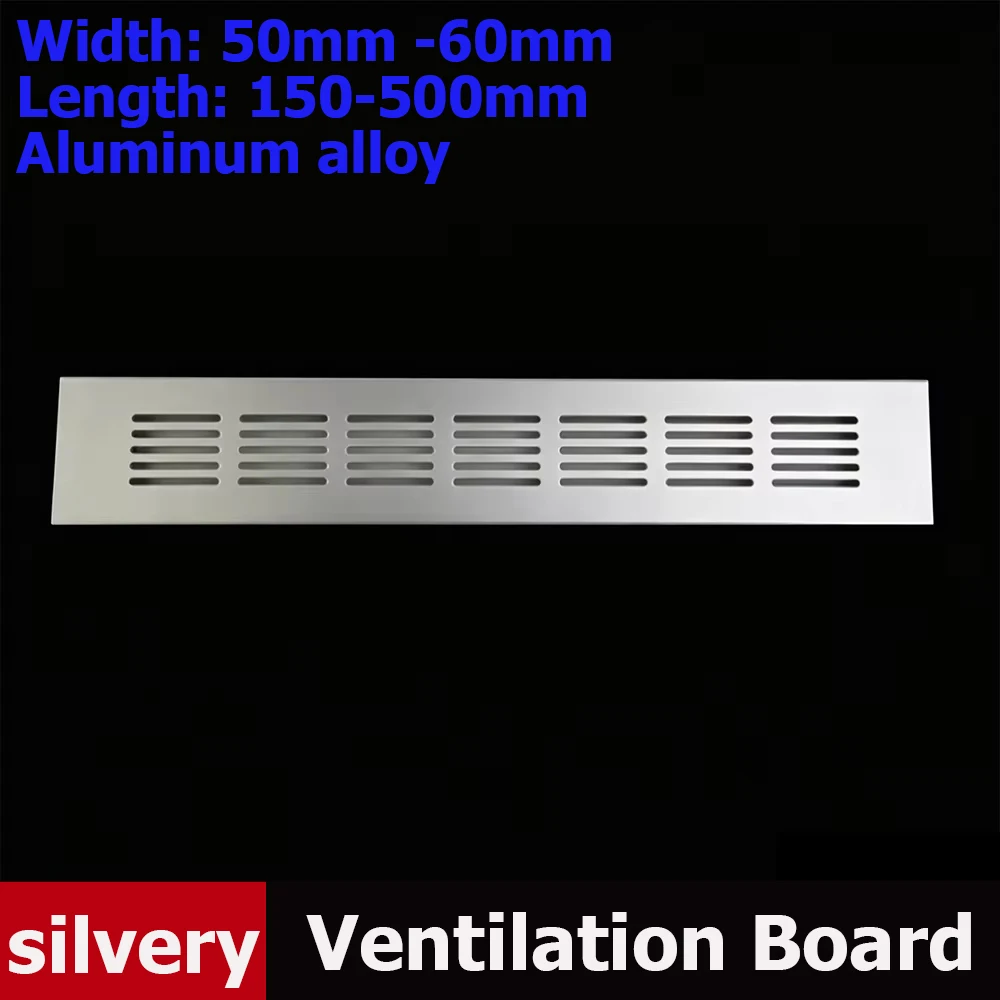 

Width 50-60mm Of Aluminum Alloy Cabinet Heat Dissipation Grille Holes Rectangular Heat Dissipation Breathable Board silvery