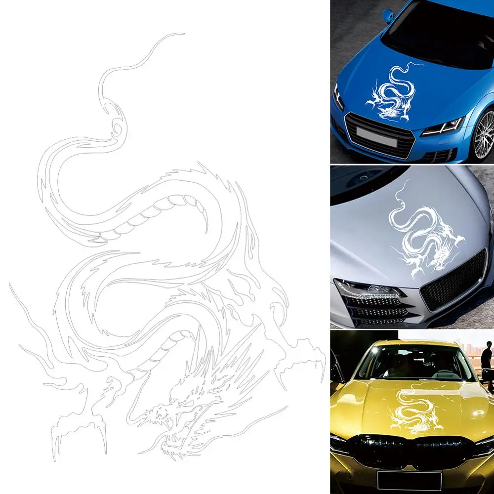 Autocollant universel pour carrosserie de voiture, autocollant graphique étanche, motif dragon, capot, adapté pour Toyota, VW, Nissan, la plupart des voitures, Carro CSV, 50x36cm