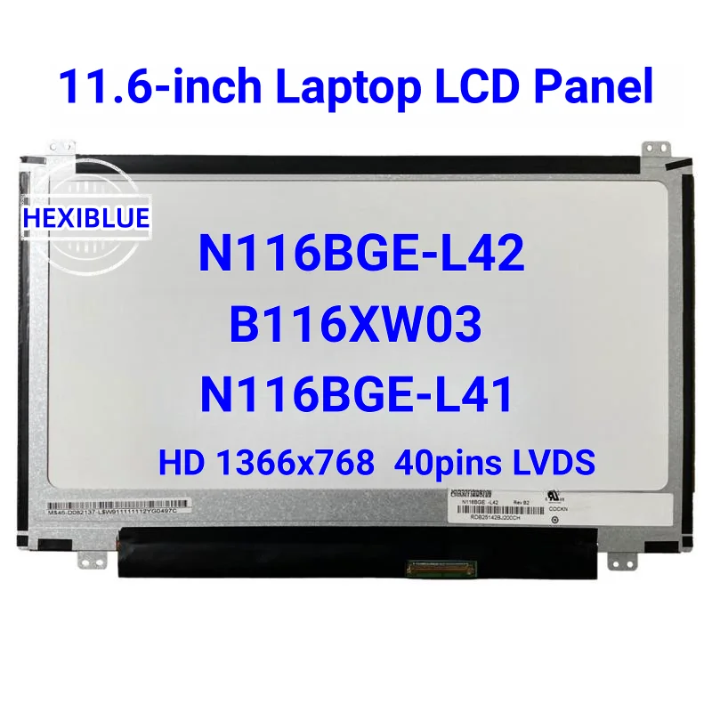 11.6-inch LCD Matrix Screen B116XW03 V.2 Fit N116BGE-L41 N116BGE-L42 For Acer ASPIRE ONE 722 AO722 756 V5-171 v5-131 HD 1366x768