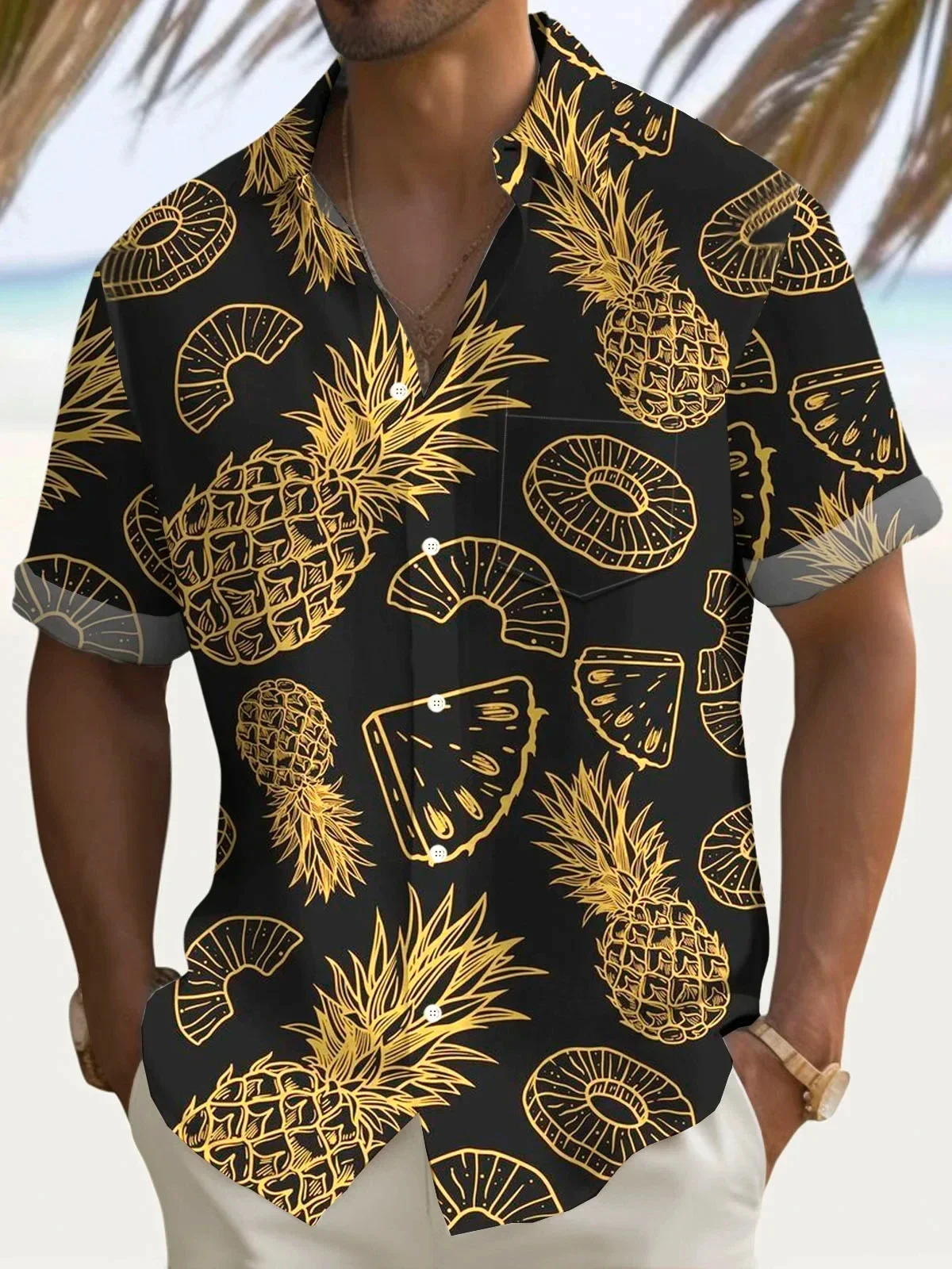 3D Flamingo Parrot Pattern Printed Hawaiian Men's Shirt Daily Leisure Fashion Unisex Turn-down Collar Buttoned Short Sleeve Top
