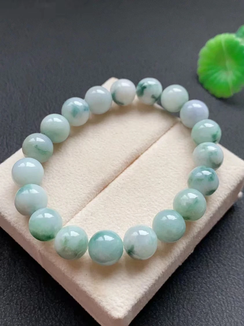 Natural Green Jade A Gemstone Bracelet Jewelry For Women Men 10mm Natural Jade A Crystal Round Beads Necklace AAAAAA