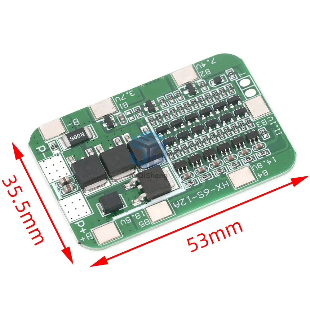 6S 12A 24V PCB BMS Protection Board For 6 Pack 18650 Li-ion Lithium Battery Cell Module New Arrival