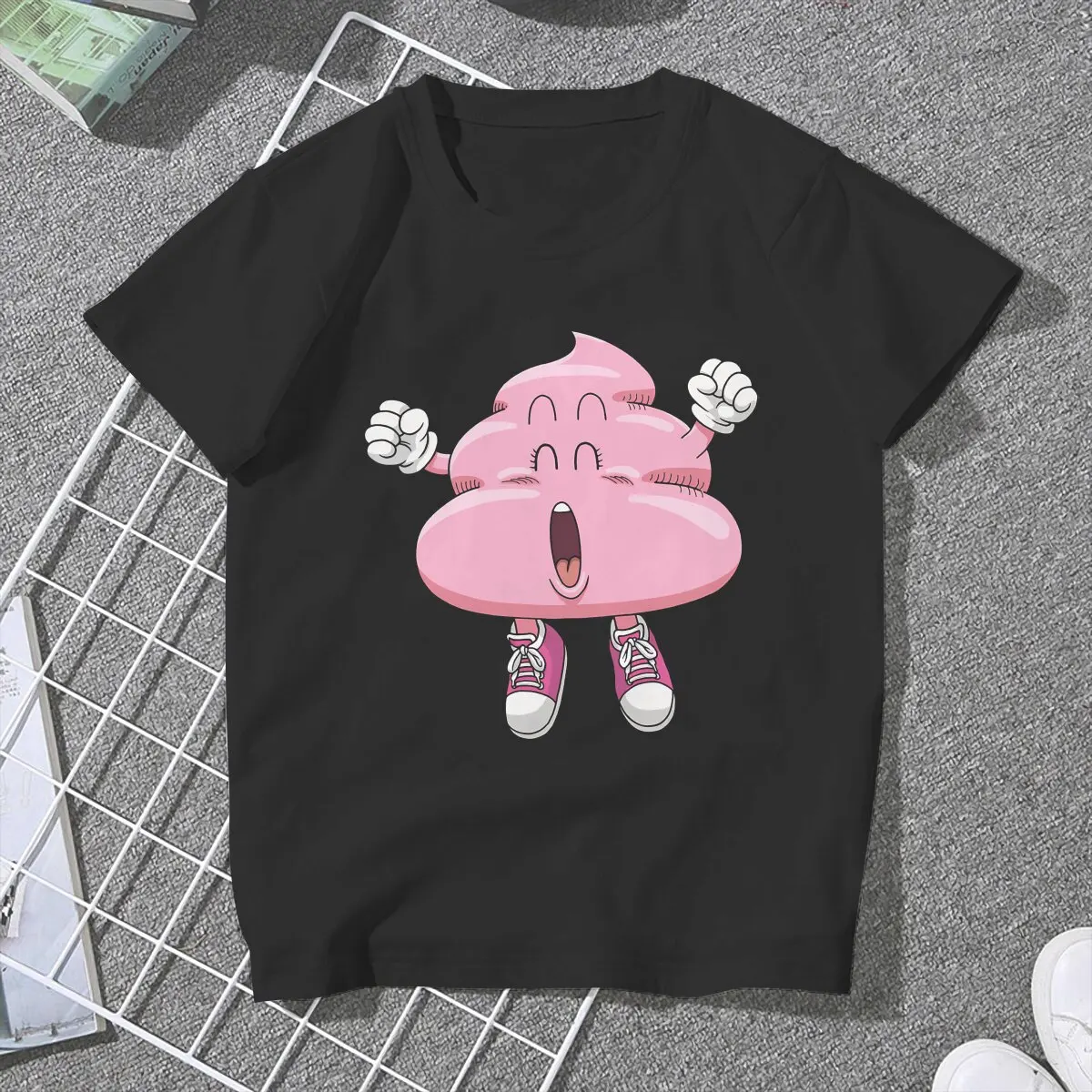 Pink Poop Cute Girls Women T-Shirt Dr. Slump Blusas Harajuku Casual Short Sleeve Vintage Tops