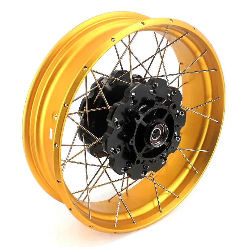 

【2025】VMX 2.15*21"/4.25*18" Tubeless Wheels Rims Fit Africa Twin CRF1000L 2016-2022 Black Hub Gold Rim