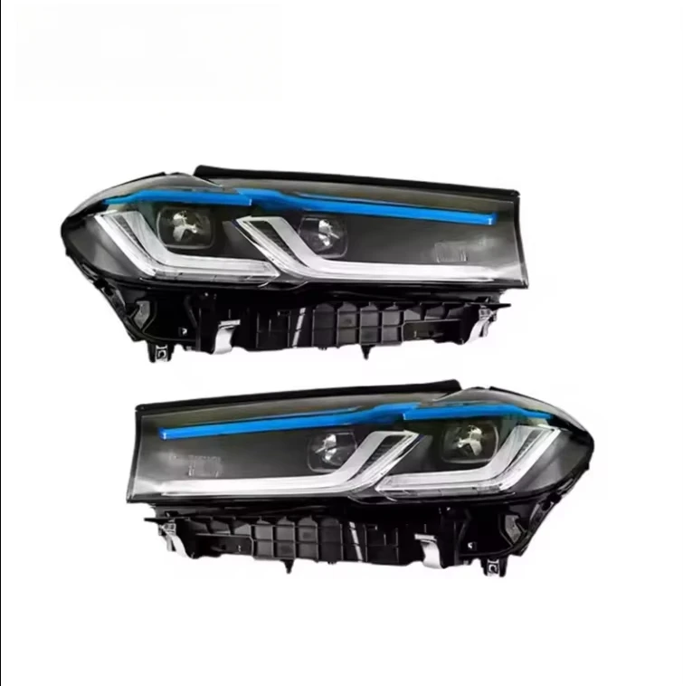 Designed for BMW 5 Series G38/G30 Headlight Assembly 18-20 Modified New Blue Eyebrow LED Headlights Daytime Running Lights