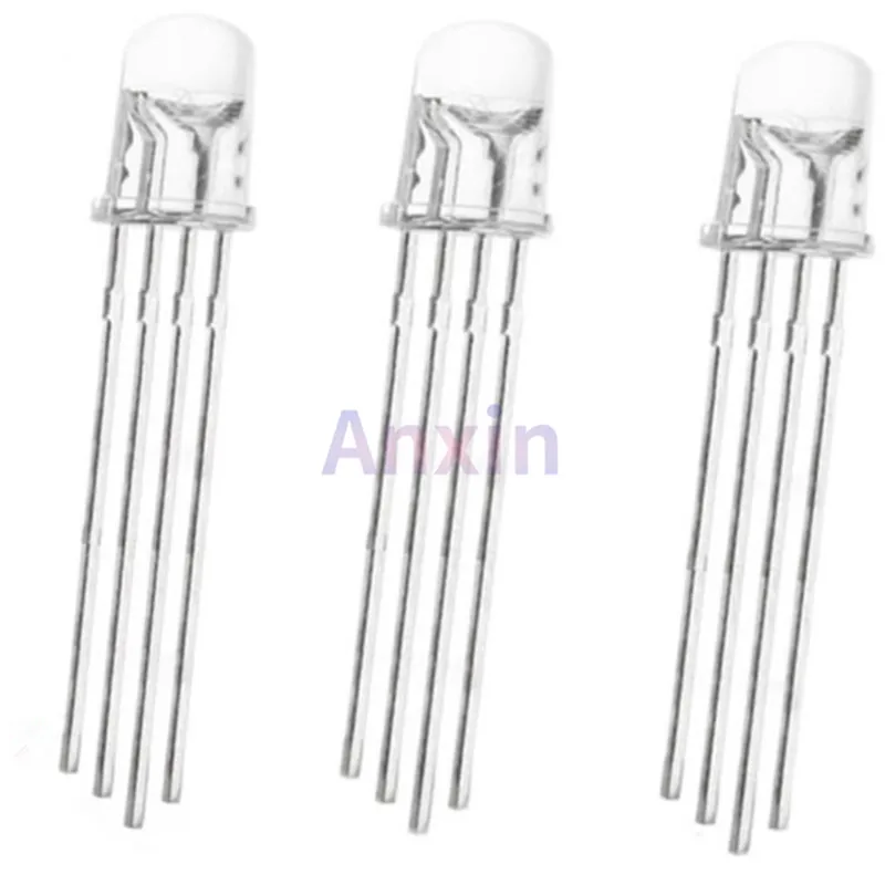 20 peças 5mm rgb led cátodo comum/ânodo comum diodos emissores tricolor f5 rgb difuso/transparente destaque para arduino