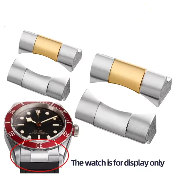 For Tudor BLACK BAY TimekeePing Little Red Flower M79363 Rubber Strap 316 Stainless Steel Curved End Link 20mm 21mm 22mm