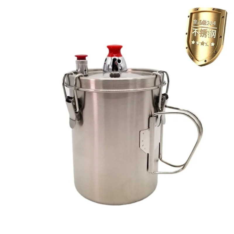 1000ML Lightweight Camping Pressure Cooker, Stainless Steel