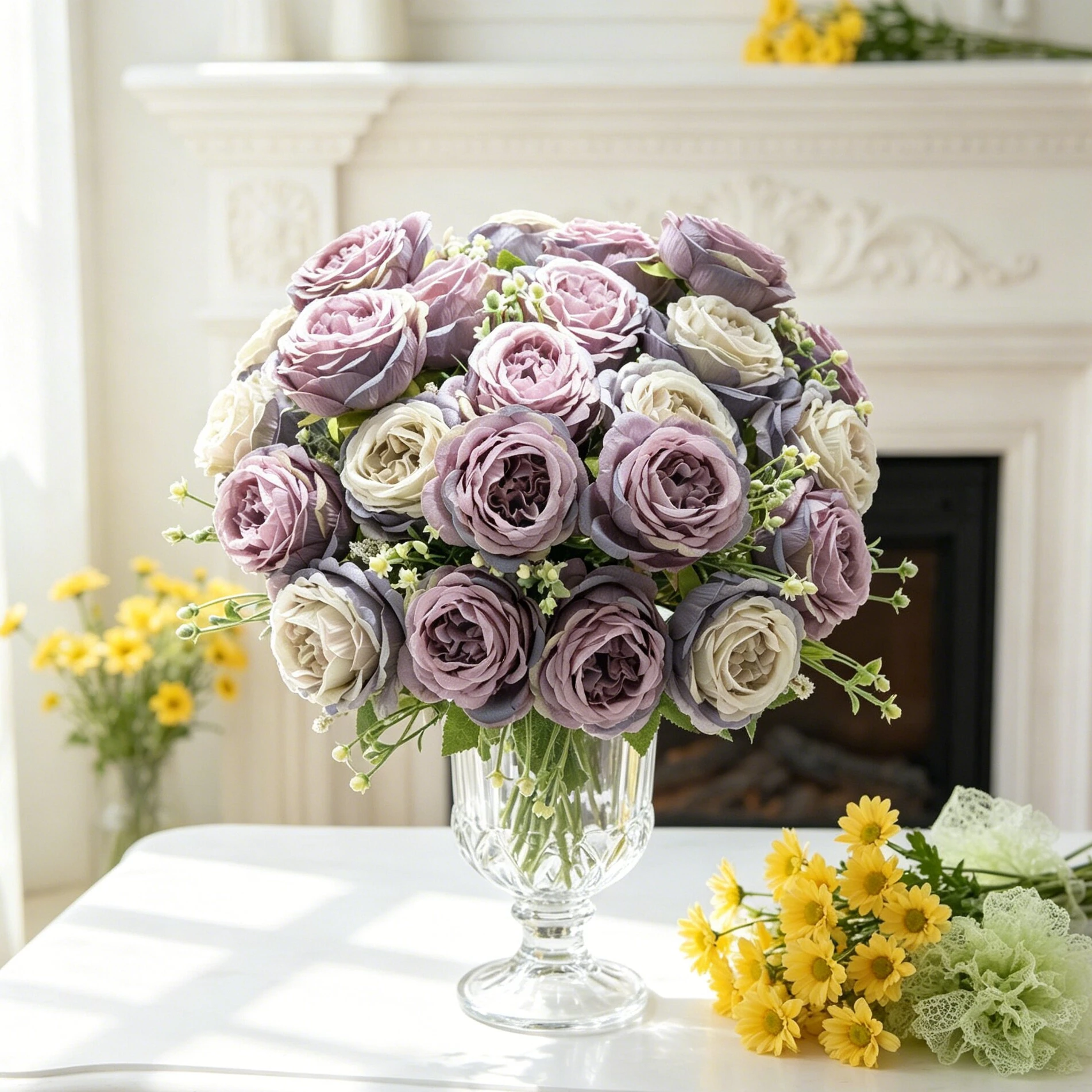 Fleur Artificielle Pivoine pour Décoration de Table, Arrangement Floral de Fête, Cour, Cadeau, Couronne, Bouquet de Mariée, Accessoire de Vase