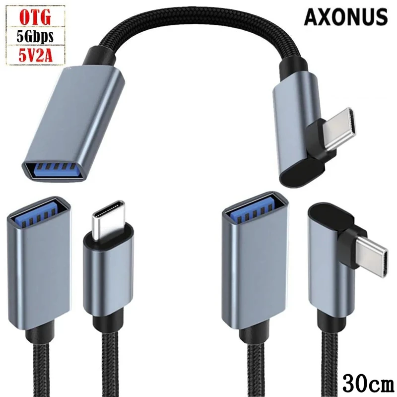 5GB Transmission Speed 5V2A Type-c OTG Data Type C Public To USB Female 3.1 Charging Extension Cable, 0.3 Meters