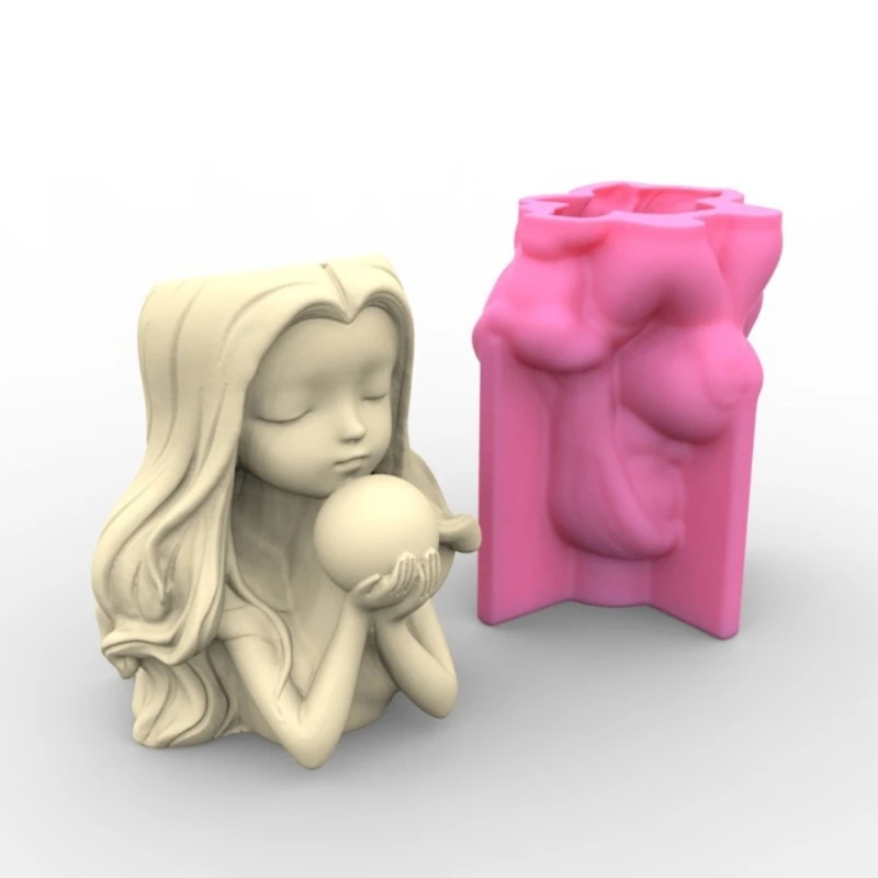 Magic-Maid Silicone Flower Mold Concrete Candlestick Silicone Holder Mold Succulent Planter Cement Clay Mold image 5