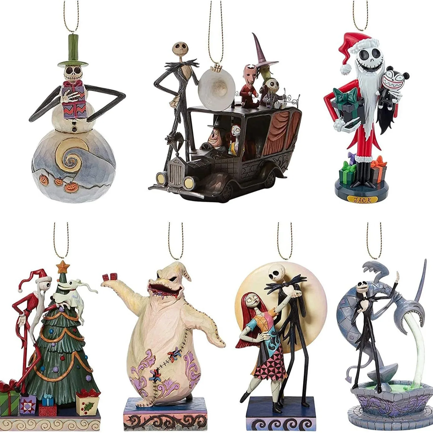 Disney Cartoon Christmas Tree Ornament Acrylic Plane Pendant The Nightmare Before Christmas Anime Figures Jack Sally Decor Toys