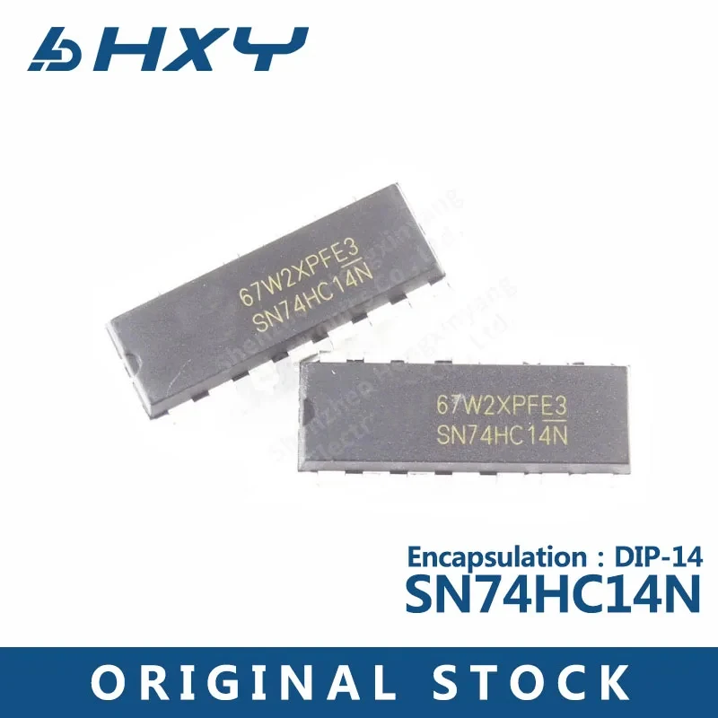 10PCS SN74HC14N DIP-14 in-line six-trigger inverter logic chip