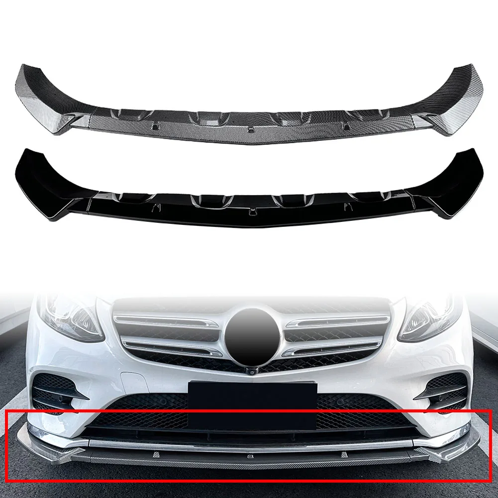 Car Front Bumper Spoiler Lip ABS Protector Trim For Mercedes Benz GLC Class X253 C253 2016 2017 2018 2019