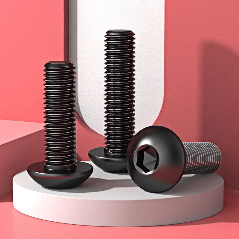 Dado esagonale da 431 pezzi e viti esagonali rotonde nere di grado 10.9 viti esagonali con tappo a vite a esagono incassato bullone per mobili a brugola M3 M4 M5 Kit