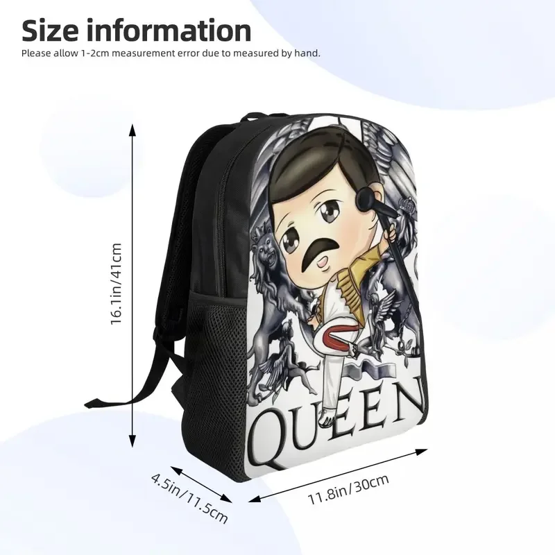 Freddie Mercury-mochila para ordenador portátil de dibujos animados para hombre y mujer, bolsa básica para estudiantes universitarios