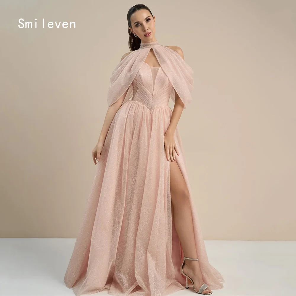 

Smileven Luxury Sequin A Line Evening Dress Side Silt Elegant Formal Prom Dresses Sweetheart Pleat Party Gowns Customized 2026