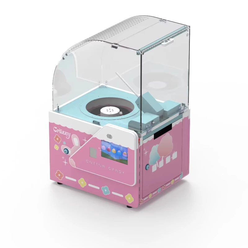 Mini Full Automatic Commercialautomatic-cotton-candy-vending-machine With Coin Bill Credit Card Acceptor