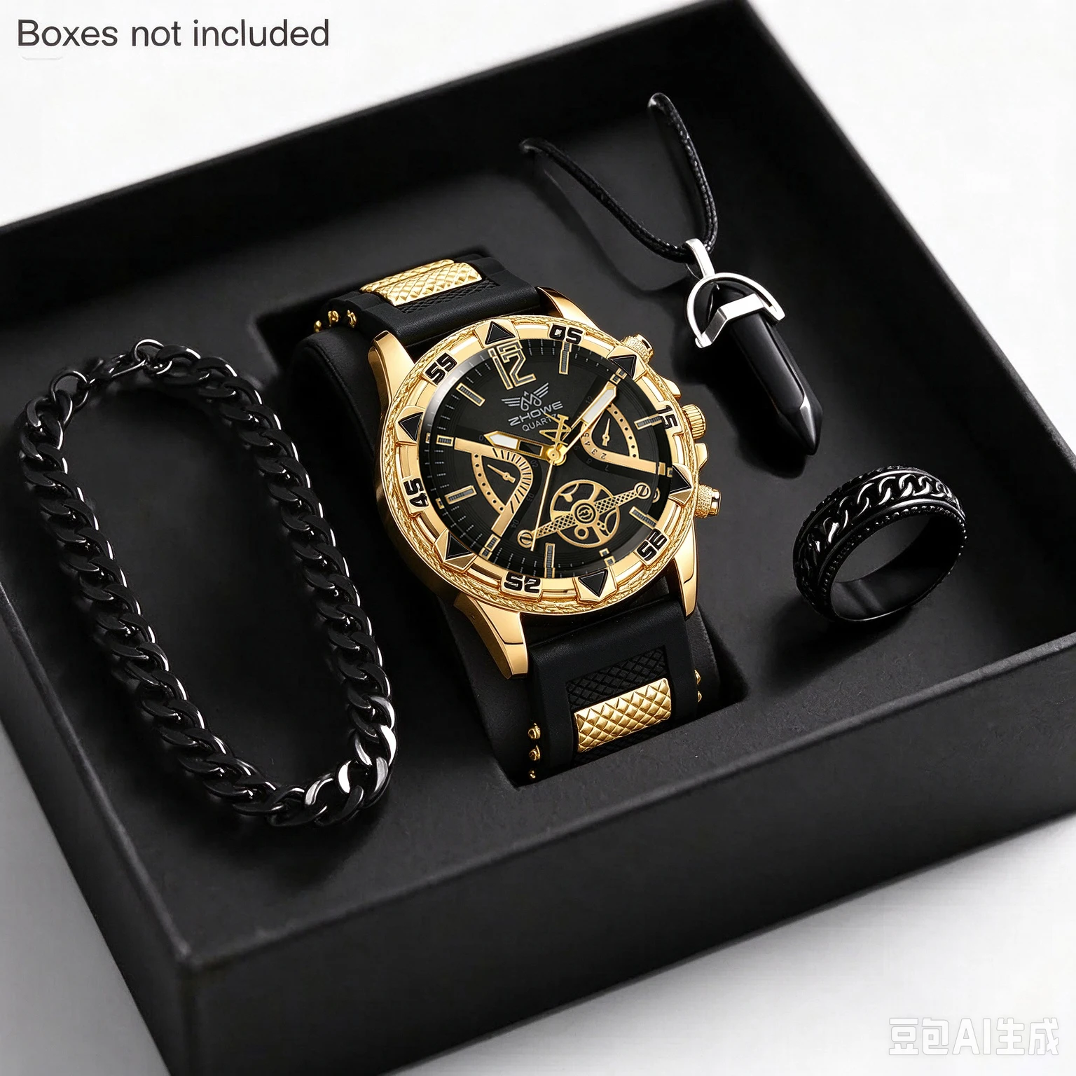 4Pcs Men's Watch Set, Suitable For Multiple Occasions, Nice Present For Ramadan, Teachers' Day, Christmas, Birthday Party