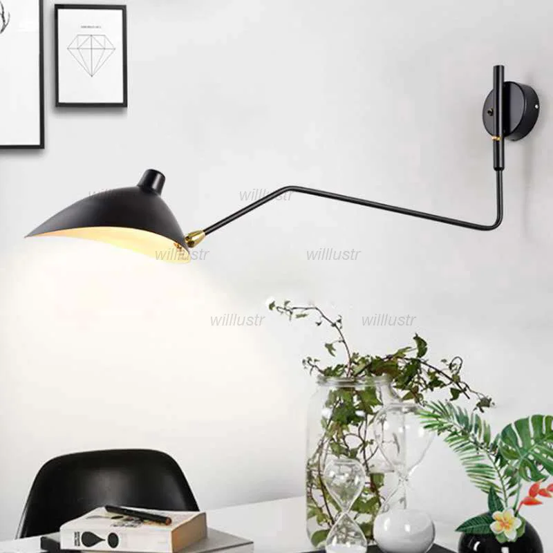 Creative Metal Duckbill Wall Lamp Industrial Style Iron Sconce Hotel Homestay Bar Cafe Retro Petal Rocker Long Arm Wall Lighting