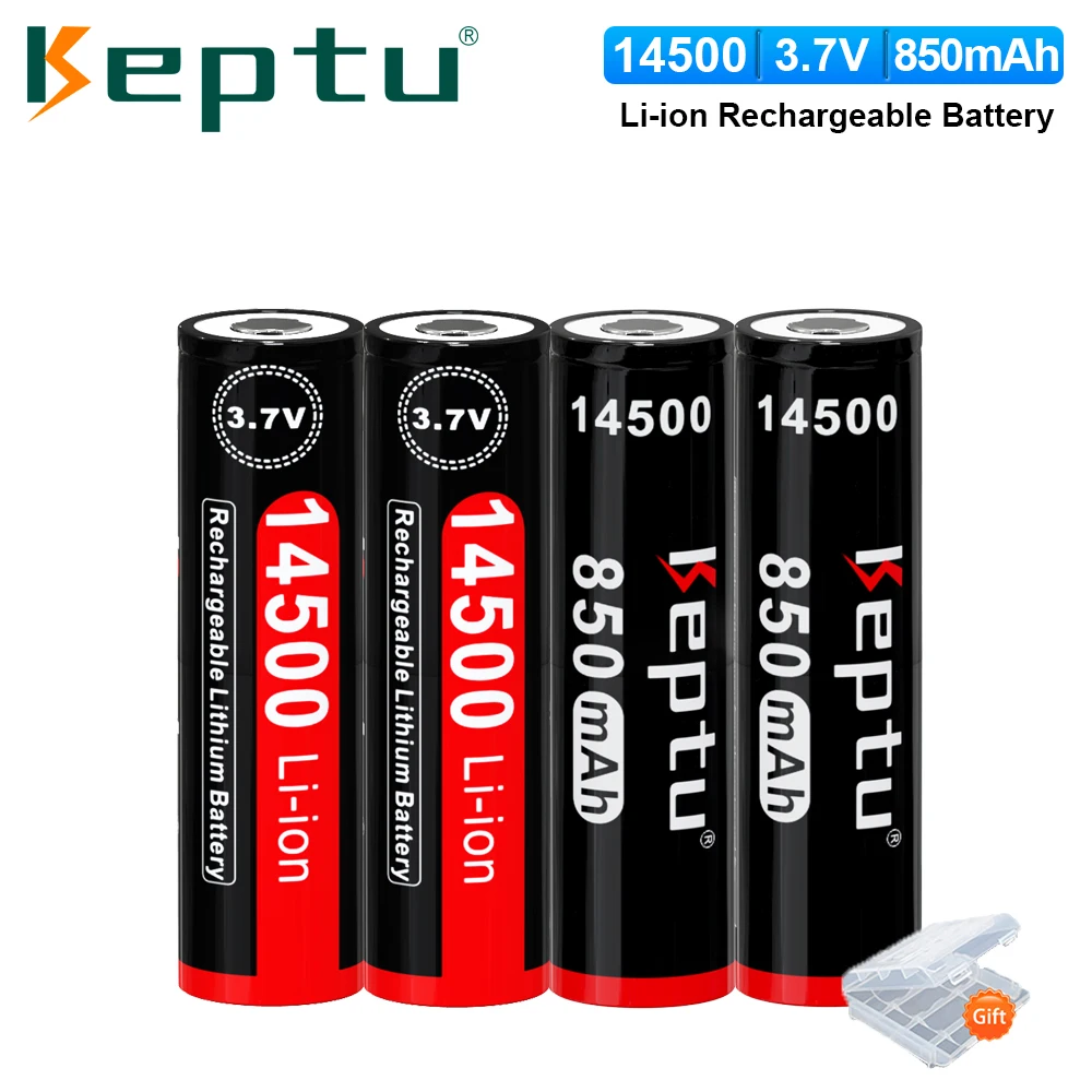 

KEPTU 3.7V 14500 battery 850mah rechargeable 14500 lithium ion battery for electric toothbrush razor Flashlight Headlamps