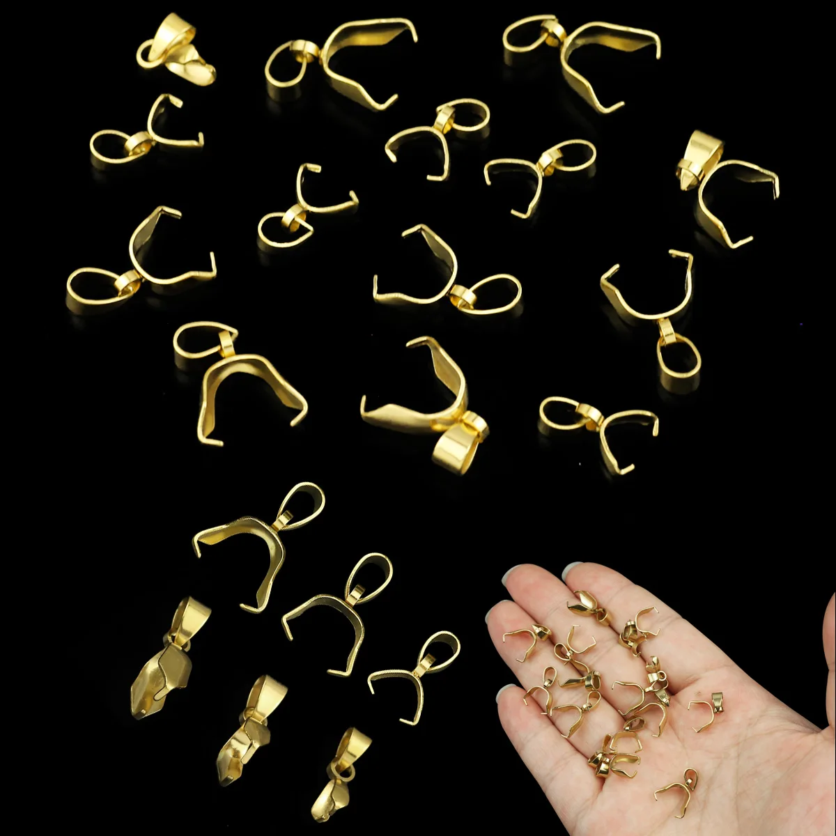 Stainless Steel Golden Melon Seeds Buckle 8/10/12mm 10pcs For Jewelry DIY Handmade  Necklace Earrings PendantBracelet Accessorie