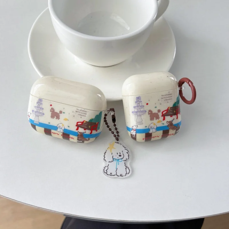 

Retro Park Puppy Cartoon Headphone Cover for Appleairpods3/4Personalized Full CoveragePRO2/PRO3