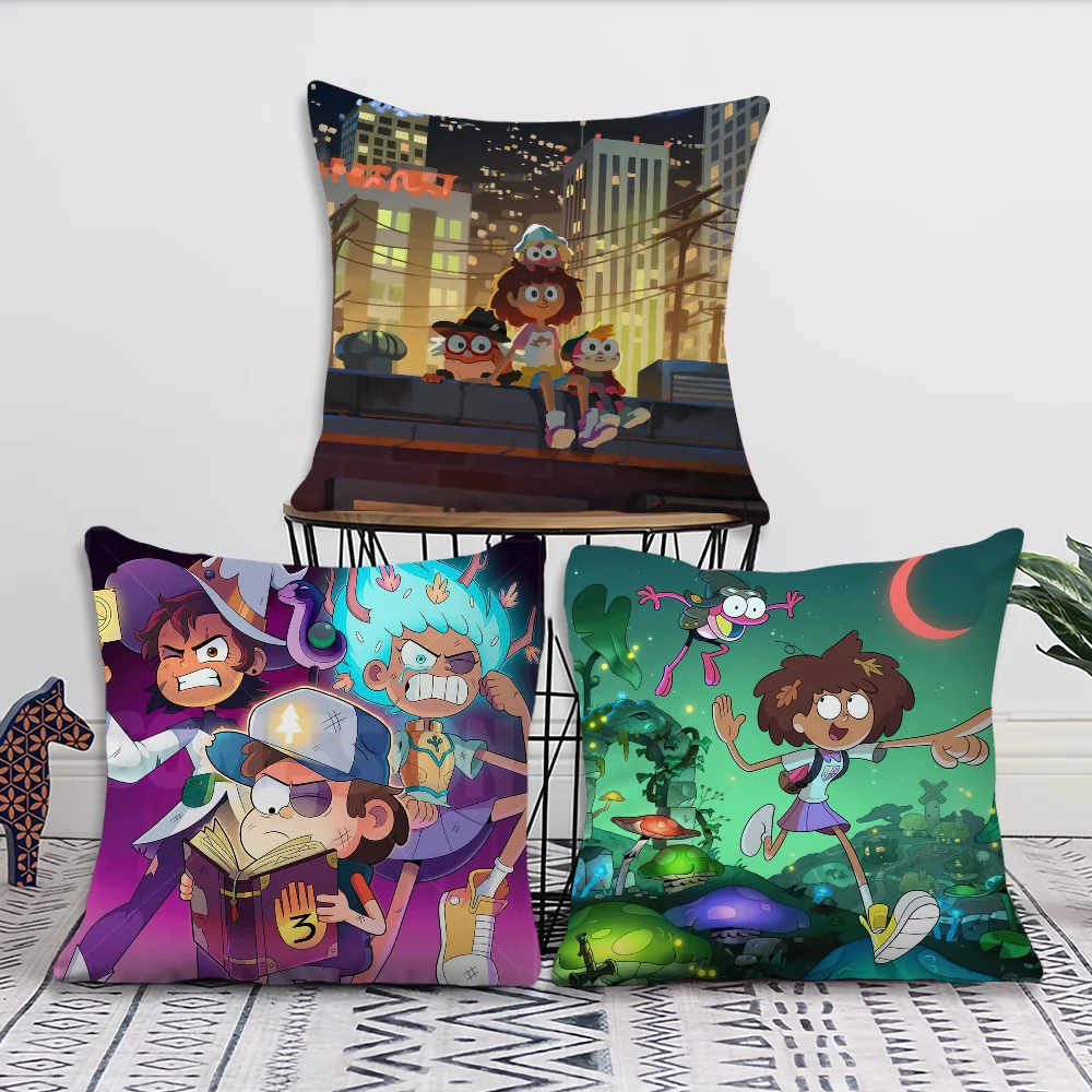 Cartoon A-Amphibia Decoration Room Home Sofa living Office Car Nordic Simplicity Pillow Cover